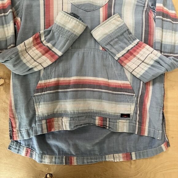 Faherty Baja Poncho Women's Small Multicolor Striped Hooded Pullover - Picture 4 of 8